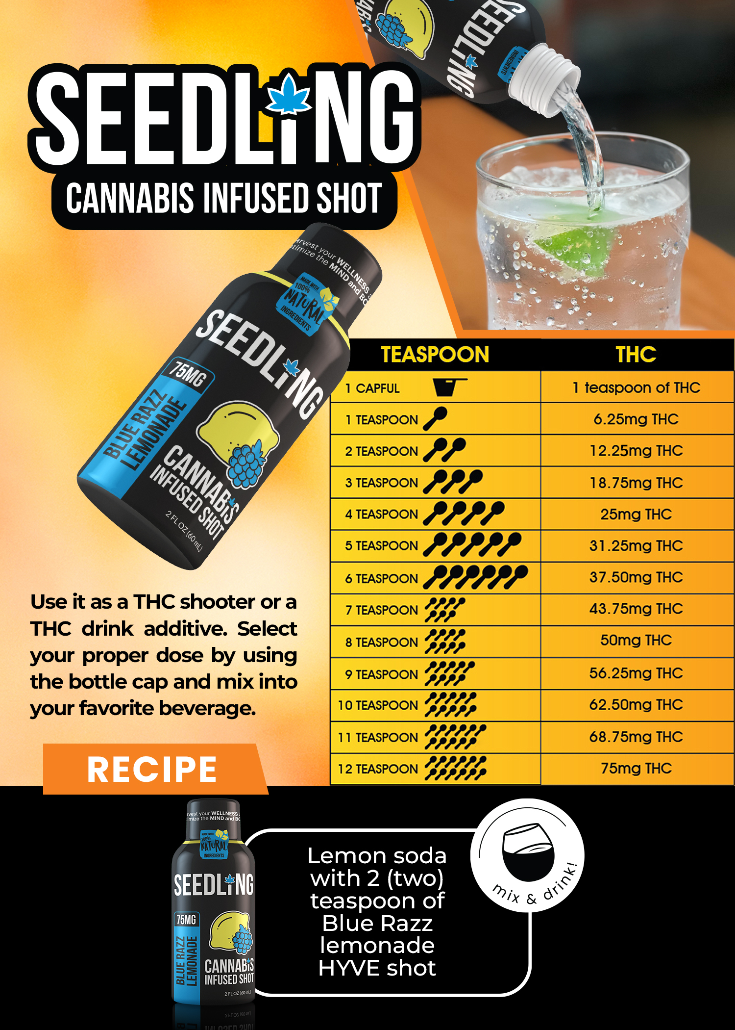 Seedling 75mg THC Cannabis Infused Shot